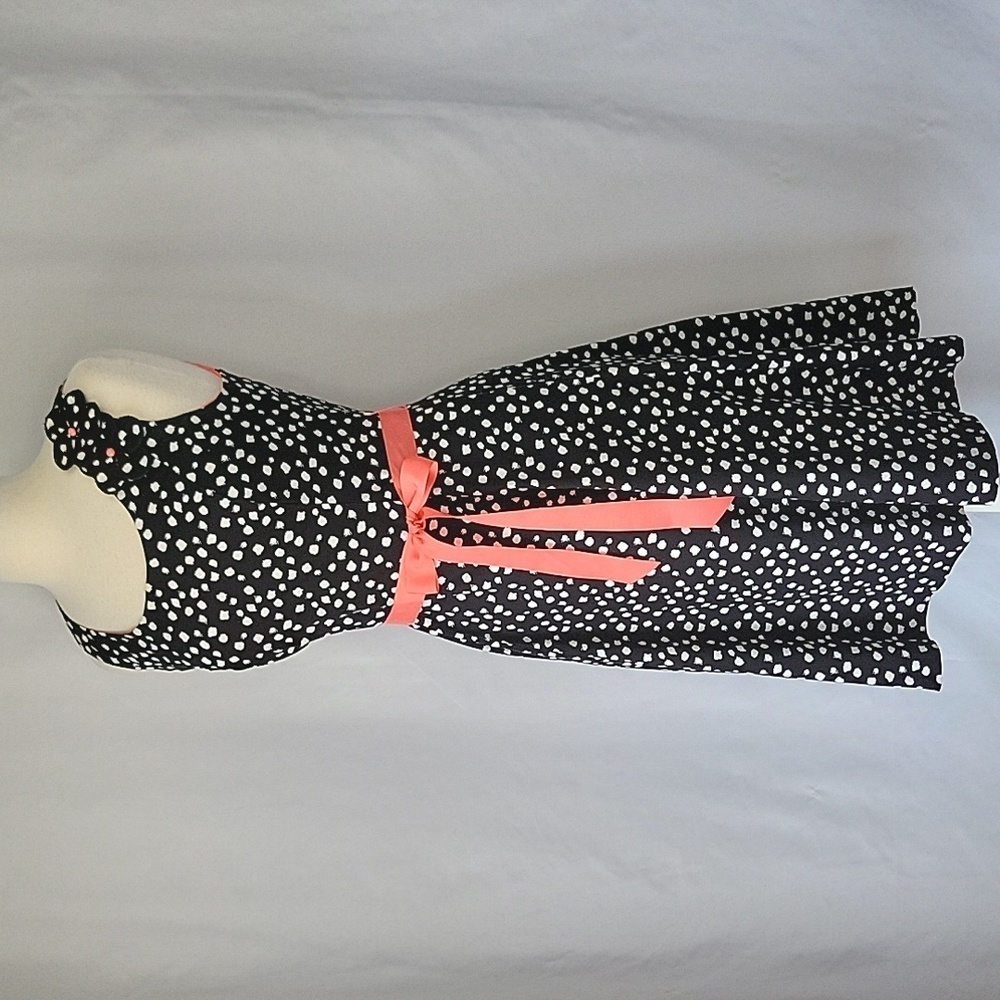 Robbie Bee Fit & Flare Polka Dot Dress Black & White Size 4